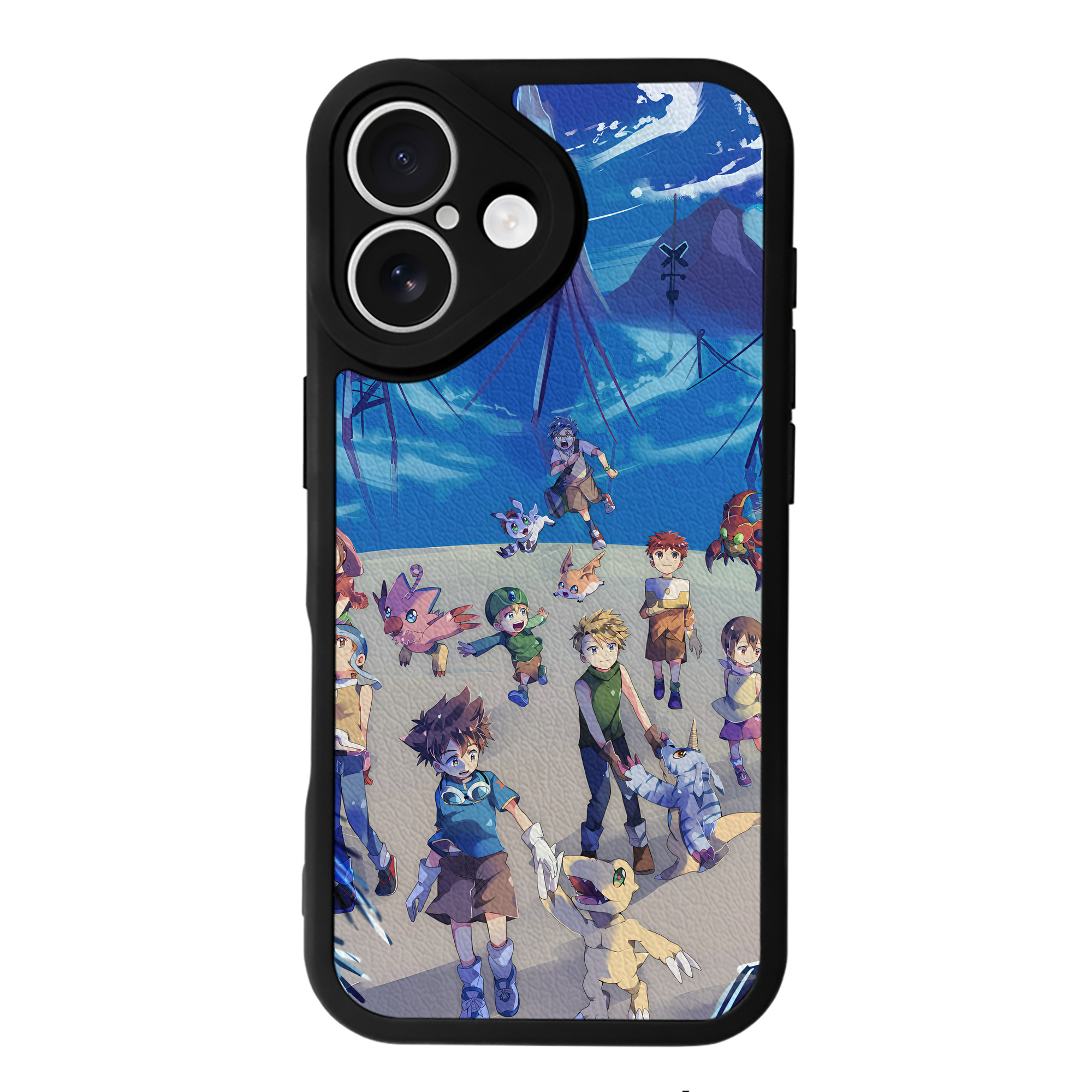 （画像用） Digimon デジタルモンスター/デジモン 【iPhone 16シリーズ対応】シリコンスマホケース（レザー調） 材質：シリコン